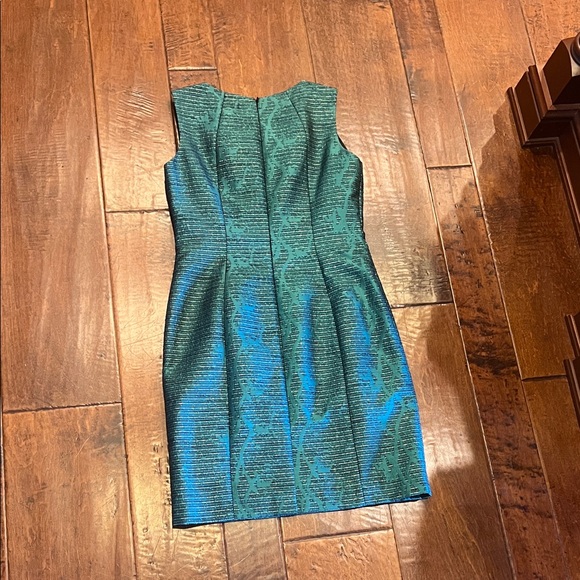 Tahari ASL Green and Blue Mini Dress - Picture 4 of 4